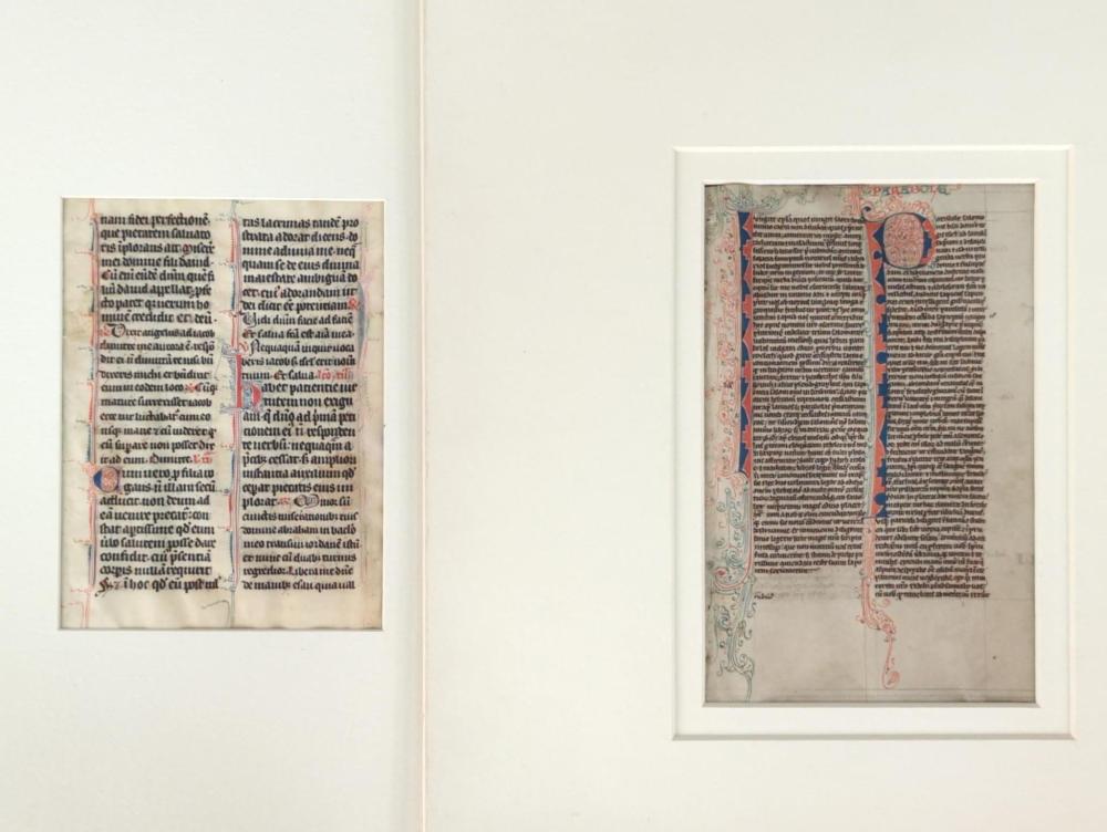 Appraisal: TWO VELLUM LEAVES FROM AN ILLUMINATED BOOK OF HOURS ON