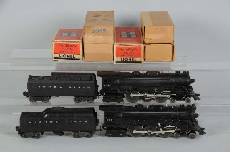 Appraisal: Lot of Lionel Steam Locomotives with Tenders OB Description Post-war