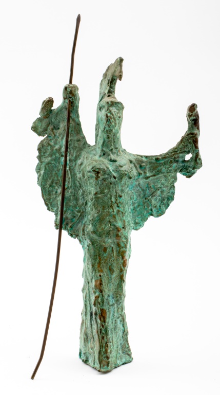 Appraisal: ITALIAN BRUTALIST VERDIGRIS BRONZE OF MINERVA Italian Brutalist verdigris bronze