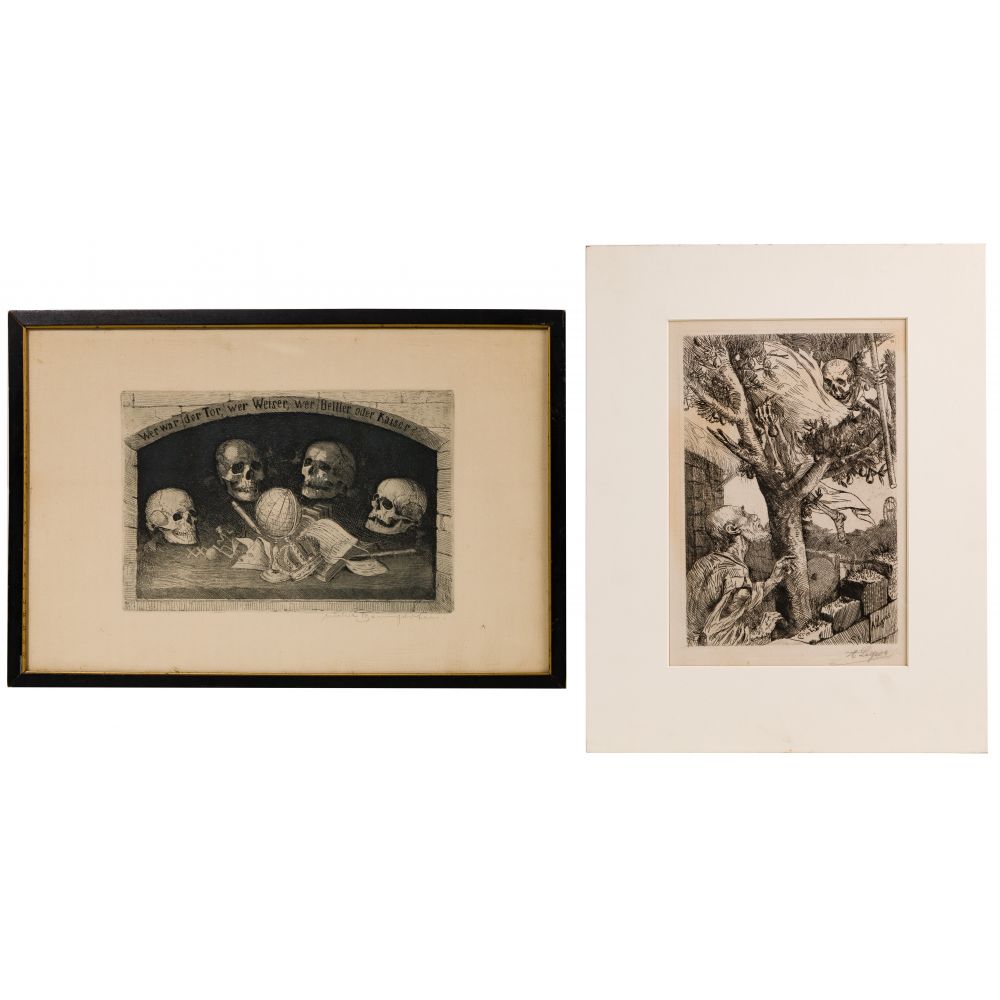 Appraisal: ALPHONSE LEGROS AND CARL MULLER-BAUMGARTEN ETCHINGS items including Legros French