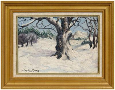 Appraisal: Hayley Lever painting American - wooded landscape titled quot Winter