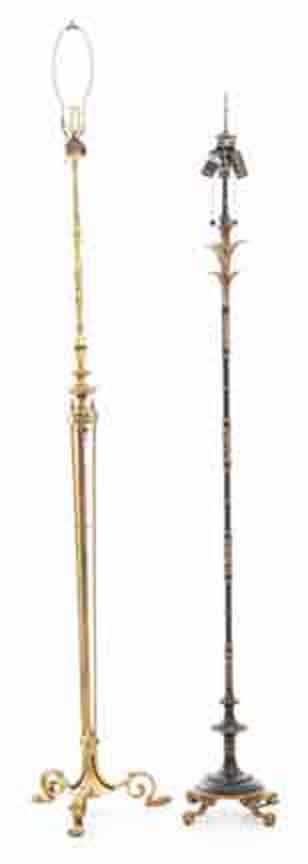 Appraisal: Italianate and French style floor lamps painted metal lamp H