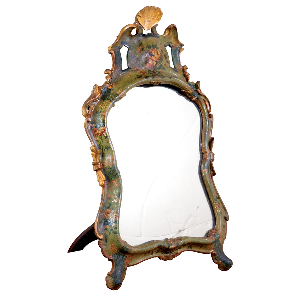 Appraisal: Italian Rococo Painted and Parcel Gilt Toilet Mirror Mid th