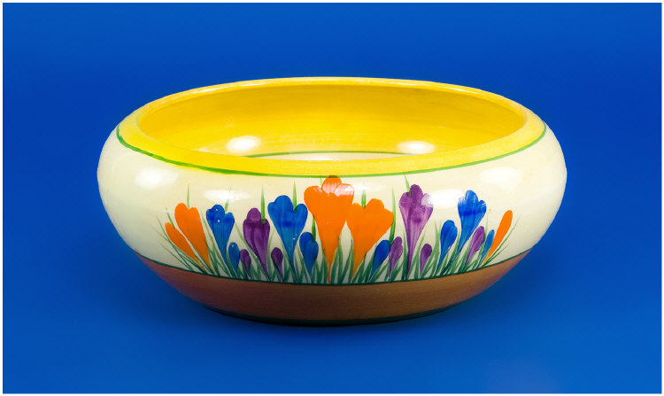 Appraisal: Clarice Cliff Large Circular Bowl Crocus design Bizzare range inches