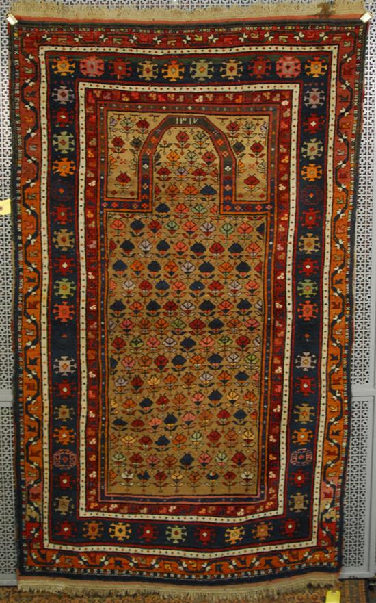 Appraisal: KARABAGH PRAYER RUG Caucasus early th century dated feet inches