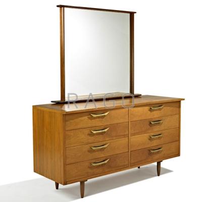 Appraisal: GEORGE NAKASHIMA WIDDICOMB Origins dresser and mirror Grand Rapids MI