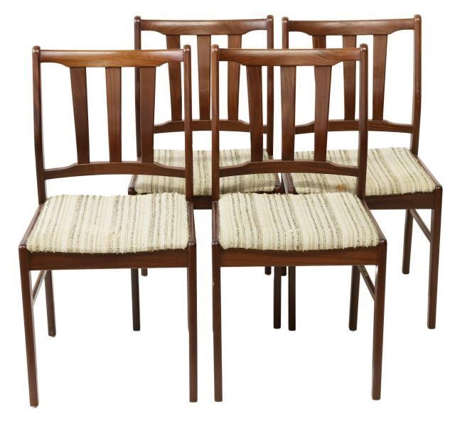 Appraisal: lot of Danish mid-century modern mahogany chairs c s slatted