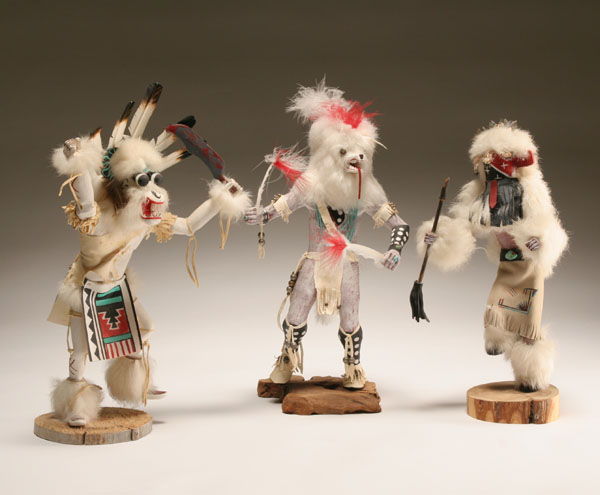 Appraisal: Three Native American Hopi and Navajo kachina dolls including Kocha