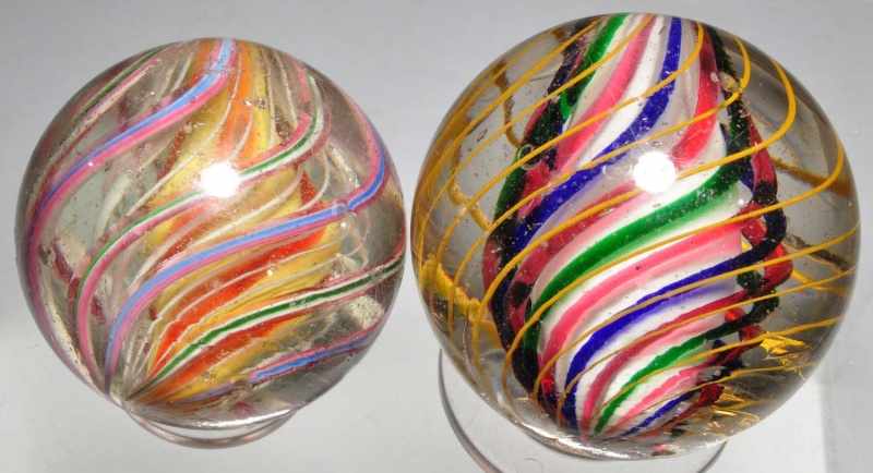 Appraisal: Lot of -Stage Swirl Marbles Description One marble has yellow