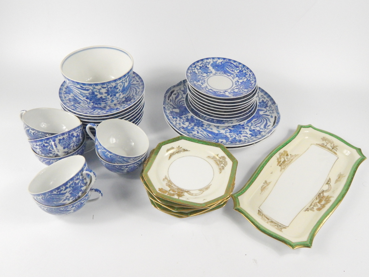 Appraisal: A Noritake porcelain blue and white part tea service decorated