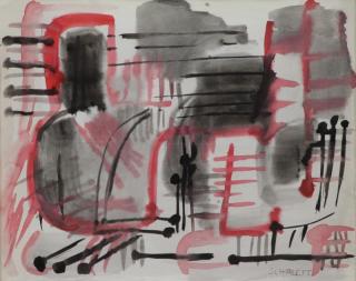 Appraisal: SCARLETT Rolph Watercolor on Paper Untitled Abstract Composition Signed lower