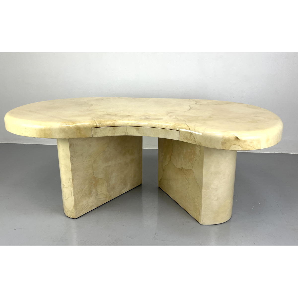 Appraisal: Karl Springer Goatskin Desk made in Date marked on base