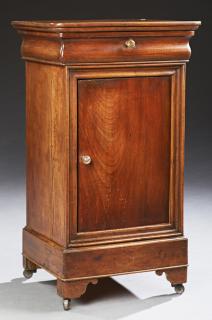 Appraisal: French Louis Philippe Style Carved Cherry Nightsta French Louis Philippe