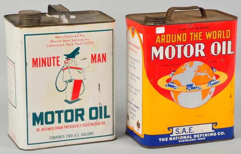 Appraisal: Around the World Minute Man Oil Containers Both are two-gallon