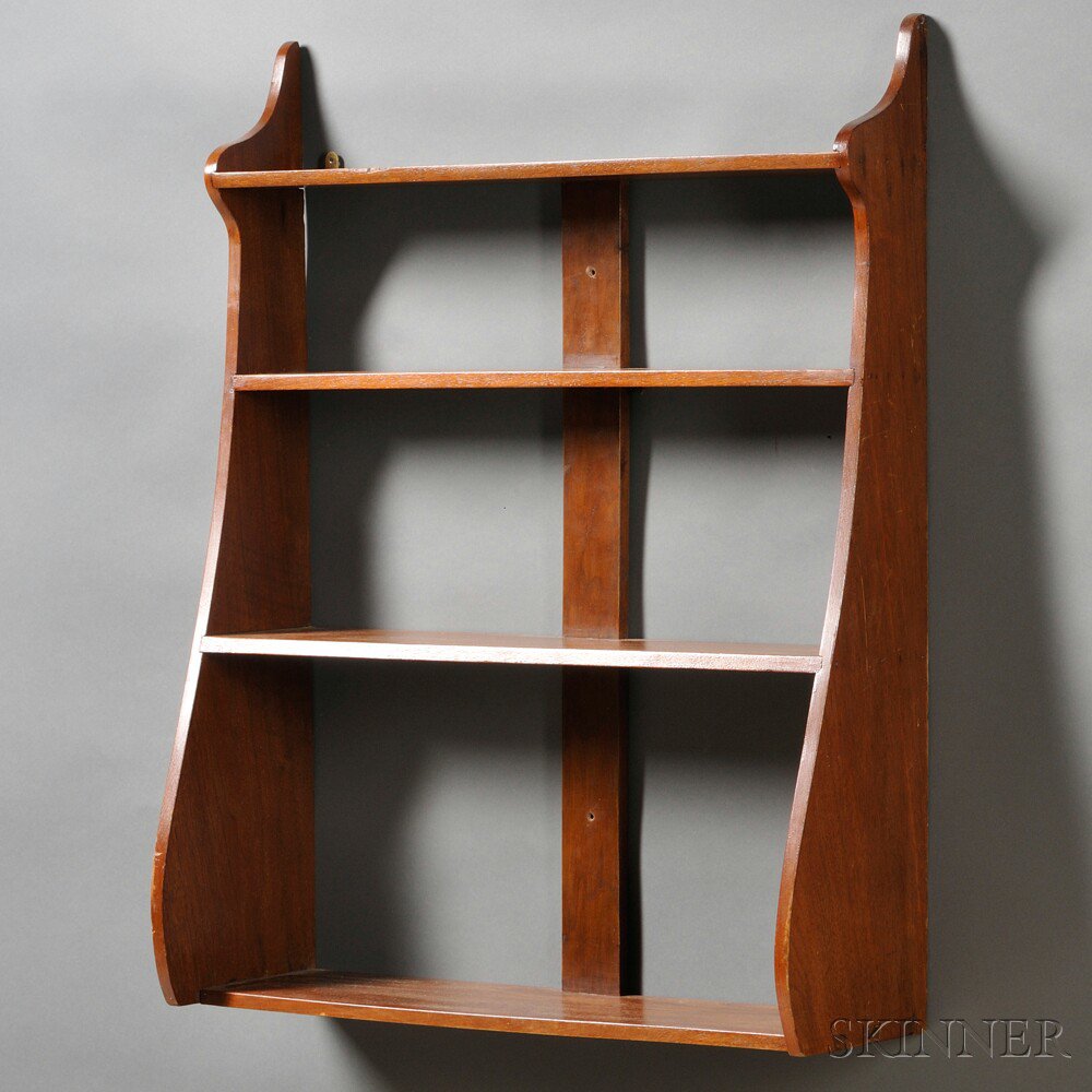 Appraisal: Mahogany Whale-end Shelf America th century four-tier shelf ht wd