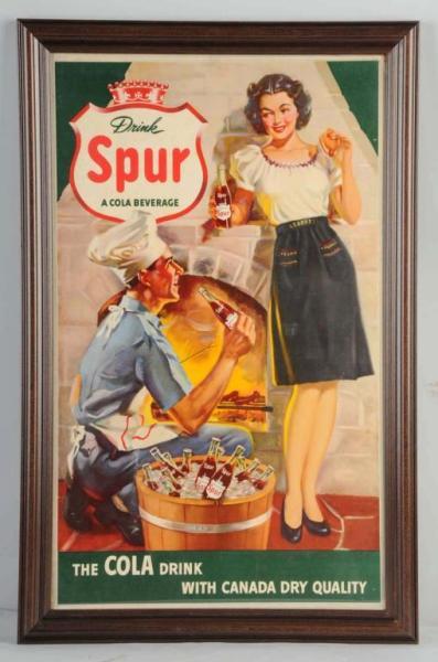 Appraisal: Cardboard Spur Poster Description s Nicely framed under glass Clean