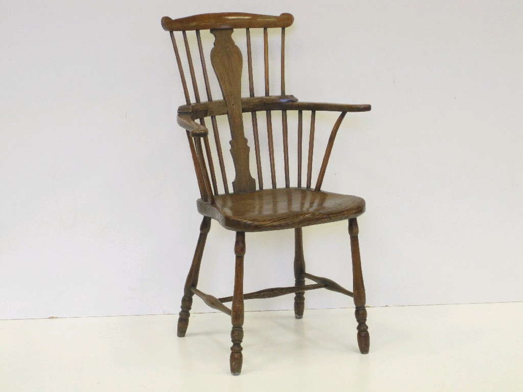 Appraisal: A th Century Windsor Elbow Chair in ash elm etc