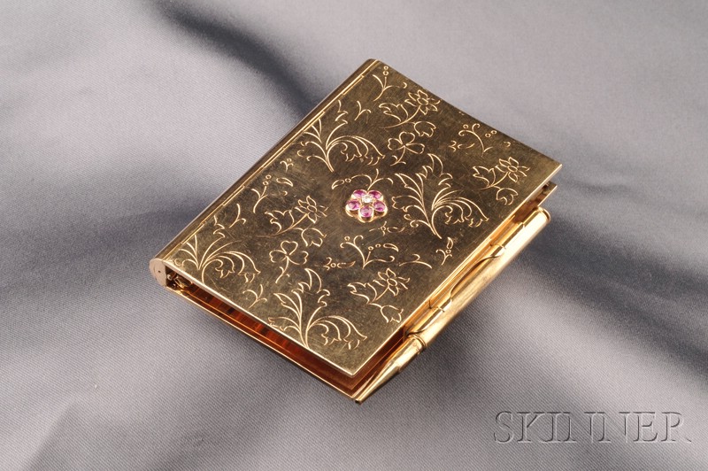 Appraisal: kt Gold and Gem-set Note Pad Van Cleef Arpels New