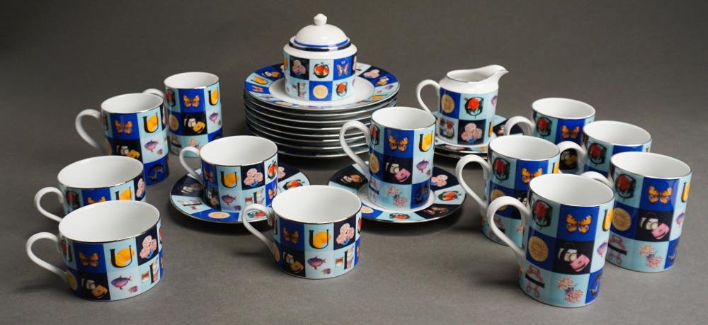 Appraisal: Gucci 'Guccissima ' Pattern Twenty-Six Piece Partial Dessert Service