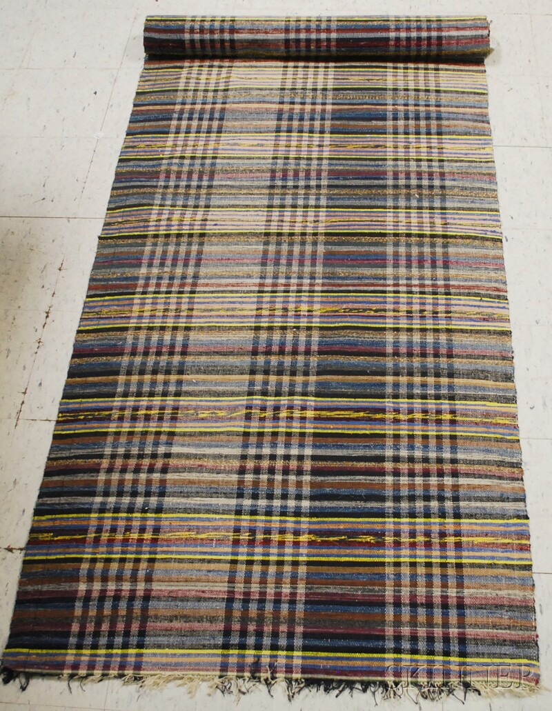 Appraisal: Long Woven Rag Rug ft in x in Provenance Estate