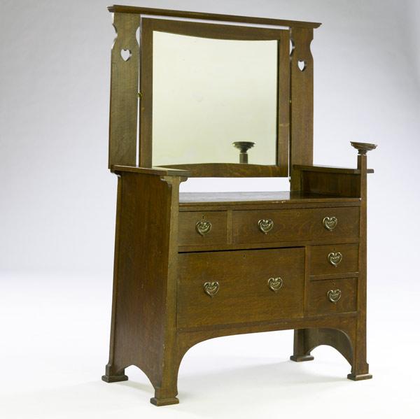 Appraisal: LIBERTY CO Attr Dresser with rotating mirror heart cut-outs and