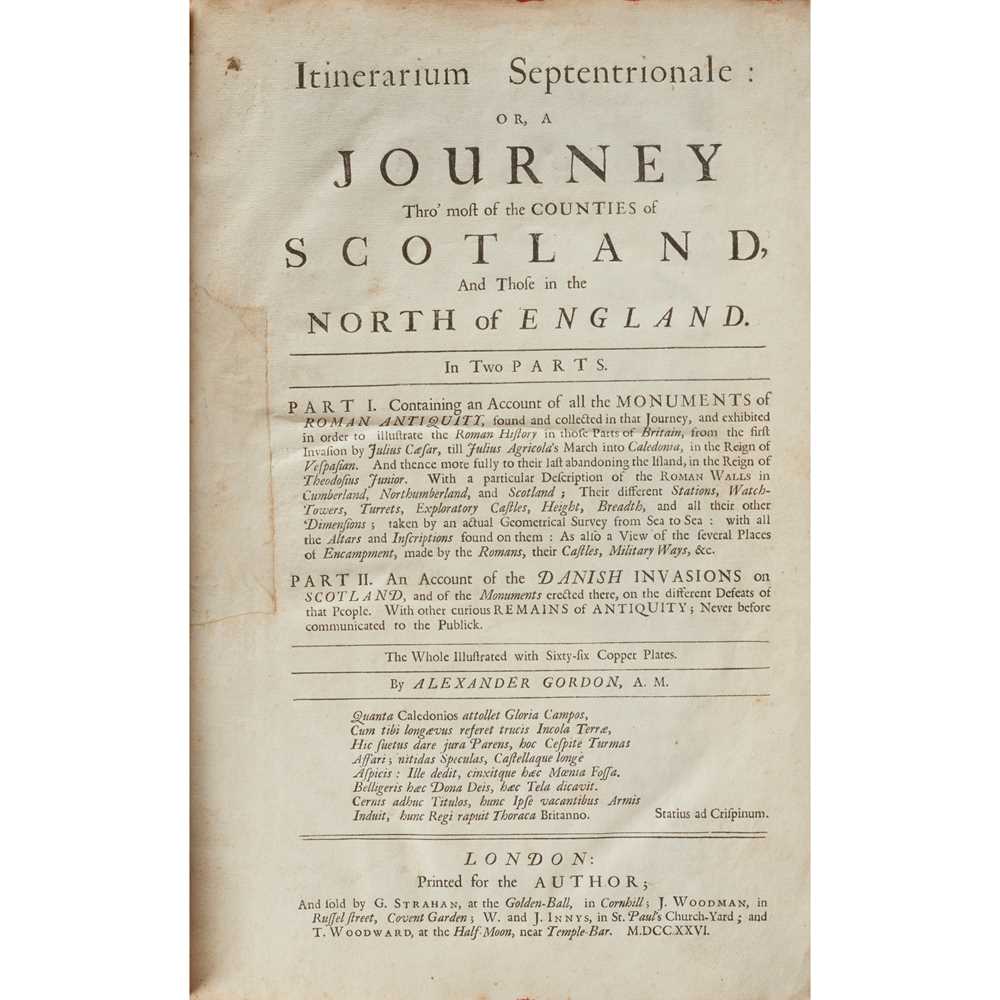 Appraisal: GORDON ALEXANDER ITINERARIUM SEPTENTRIONALE OR A JOURNEY THRO' MOST OF