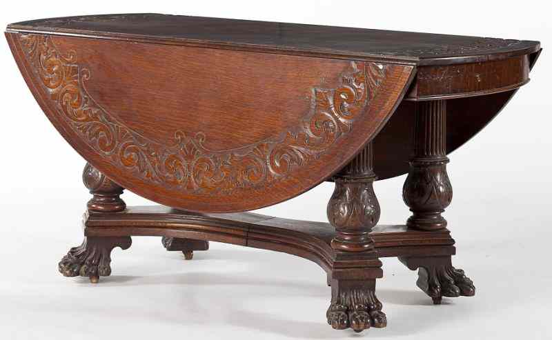 Appraisal: Continental Baroque Style Dining Tablecirca oak circular form with rounded