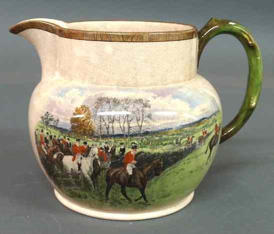 Appraisal: W T Copeland Sons pitcher decorated with Lionel Edwards illustrations