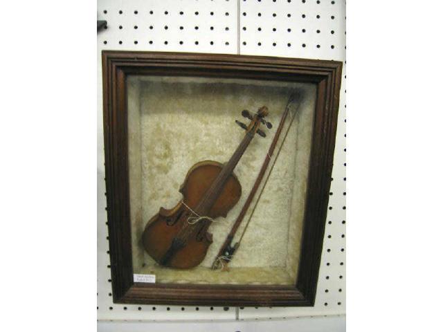 Appraisal: Victorian Childs Size Violin Bow in shadowbox frame