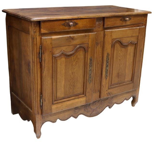 Appraisal: French Louis XV style oak sideboard late th c two