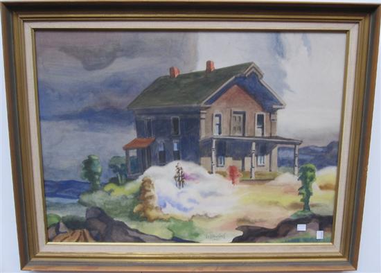 Appraisal: COYE LEE BROWN AMERICAN - Old house Signed and dated