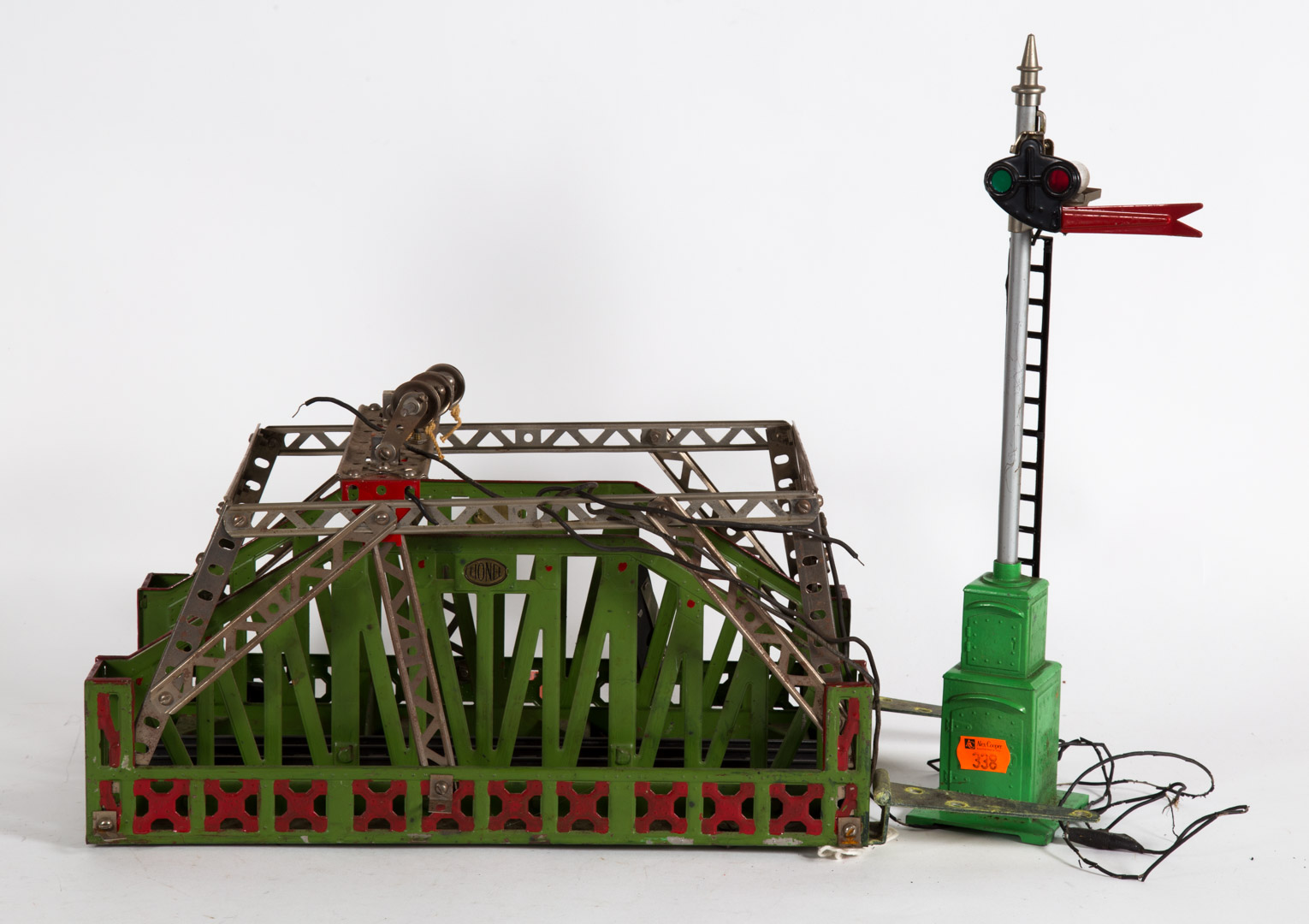 Appraisal: Lionel railroad bridge and N semaphore bridge attached to added