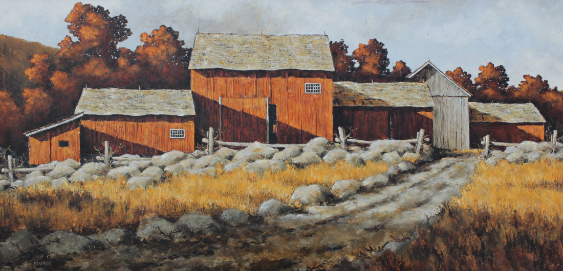 Appraisal: FRATRICH Michael American - Red Barns Oil Board sight size