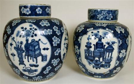 Appraisal: A matched pair of th century Chinese blue and white