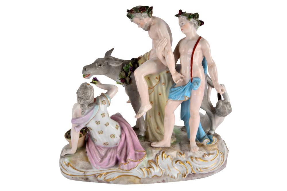 Appraisal: GERMAN-STYLE PORCELAIN FIGURAL GROUPwith underglaze blue crossed mark to underside