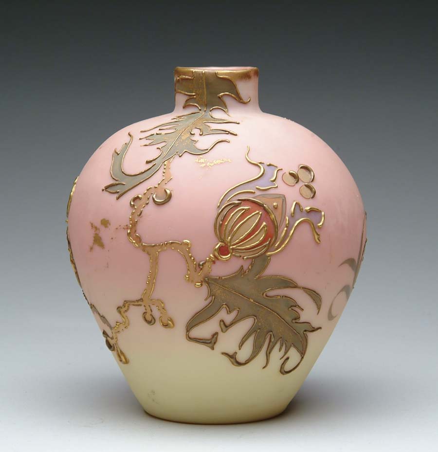 Appraisal: BURMESE DECORATED VASE Outstanding Burmese vase is hand decorated with