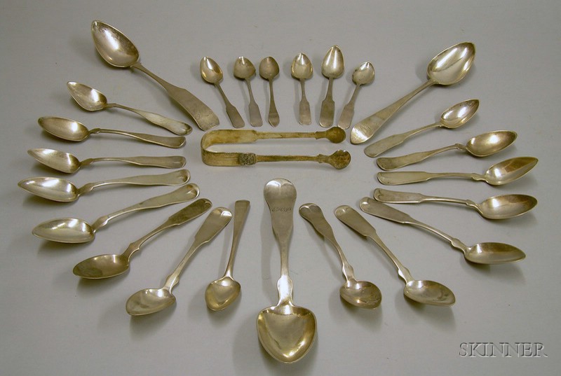 Appraisal: Approximately Twenty-two Mostly Coin Silver Spoons makers include Davis and