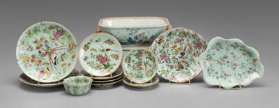 Appraisal: Chinese famille rose plates birds and butterflies among flowering plants