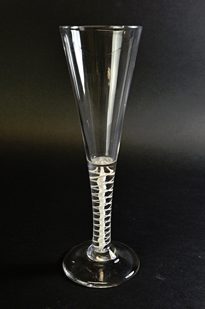 Appraisal: An English ratafia glass circa with trumpet bowl and double