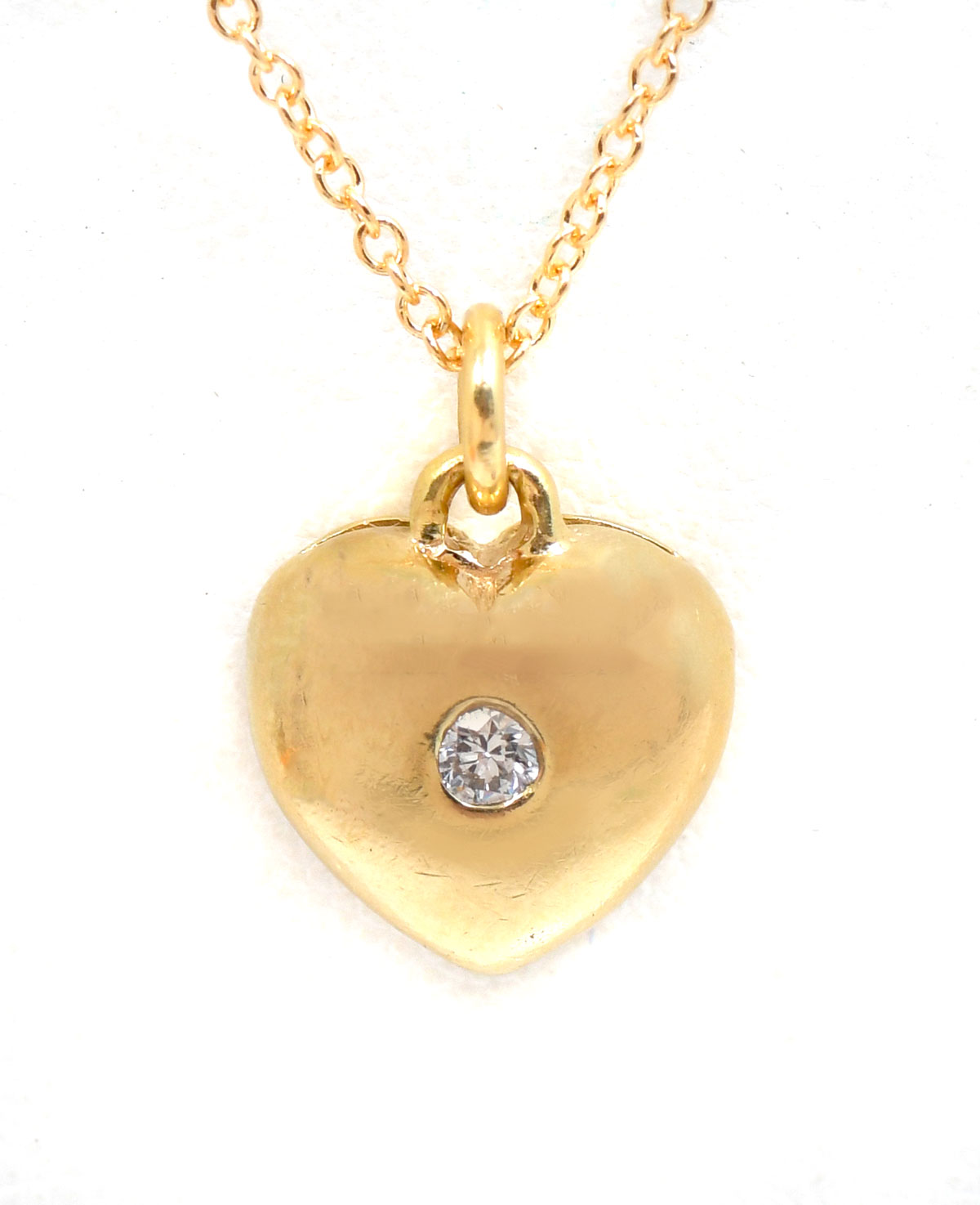 Appraisal: 'S K PUFFY HEAR PENDANT NECKLACE K yellow gold puffy