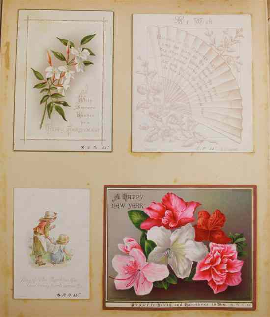 Appraisal: Three albums of Victorian greeting cards and scraps including many