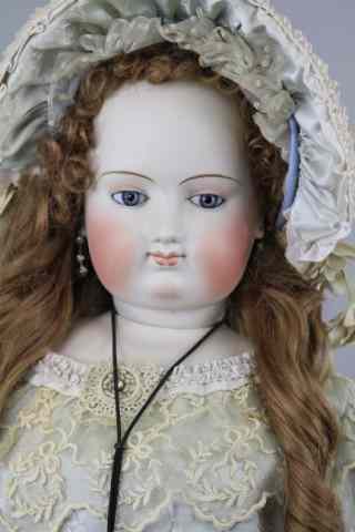 Appraisal: EXTREMELY LARGE FRENCH FASHION DOLL Possibly FG unmarked bisque socket