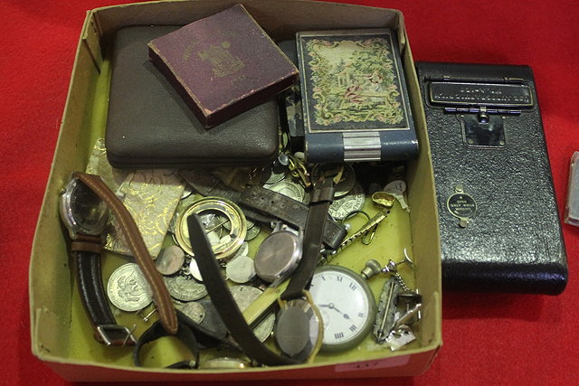 Appraisal: A COLLECTION OF MISCELLANEOUS including a travelling clock wrist watches