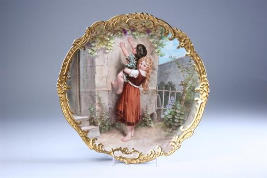 Appraisal: FRENCH PORCELAIN CABINET PLATE LES MARAUDEUSES late th century Centered