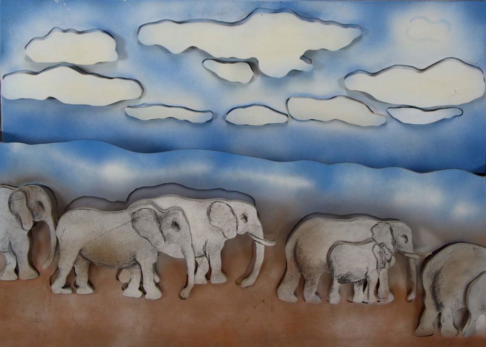 Appraisal: LARRY RIVERS AMERICAN - Painted Metal and Wood Herd of