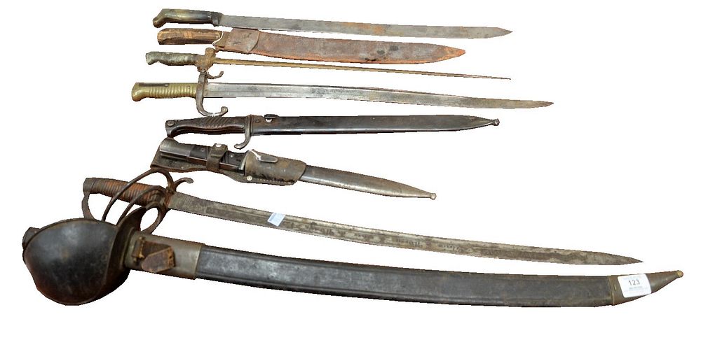 Appraisal: Group of Eight Swords and Bayonets to include a French