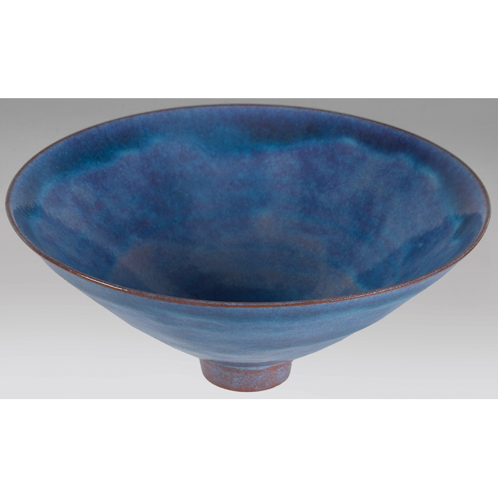 Appraisal: Gertrud Otto Natzler bowl multi-hued blue glaze