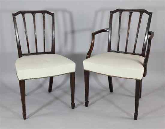 Appraisal: A set of eight George III mahogany dining chairs c