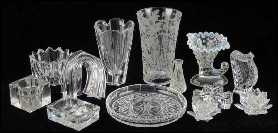 Appraisal: COLLECTION OF CRYSTAL TABLE ARTICLES Comprised of a Waterford shamrock