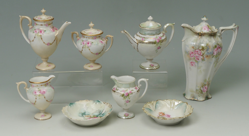 Appraisal: PIECE RS PRUSSIA PORCELAIN COLLECTION An assembled collection of floral